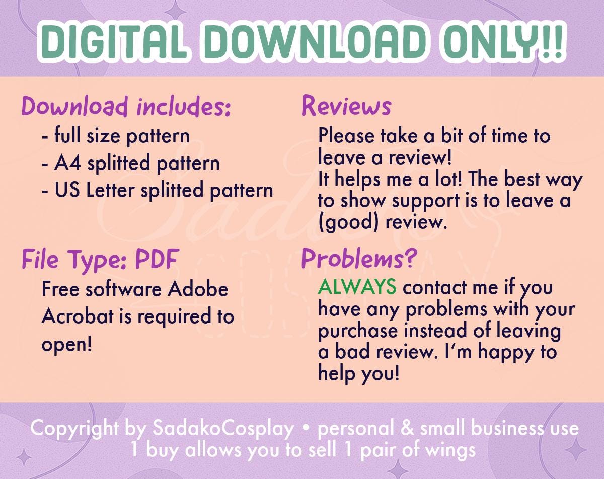 DIGITAL PATTERN - Mirta Flügel (Winx Club) - Cosplay, Kostüm, A4 & US Letter