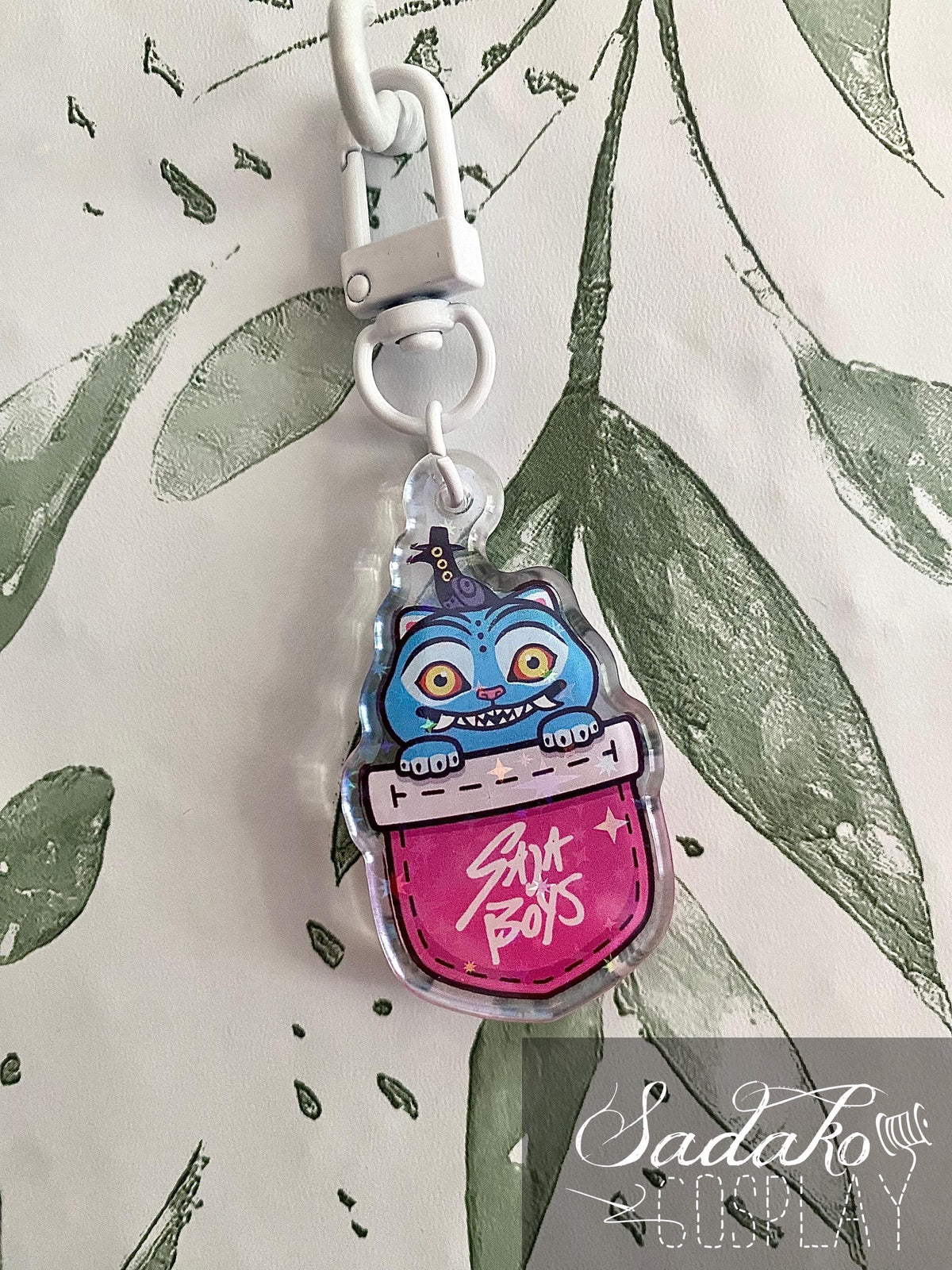 Derpy Tiger & Sussie in a Pocket Acrylic Keychain mit Glitzer Sternen, K-Pop Demon Hunters Anhänger