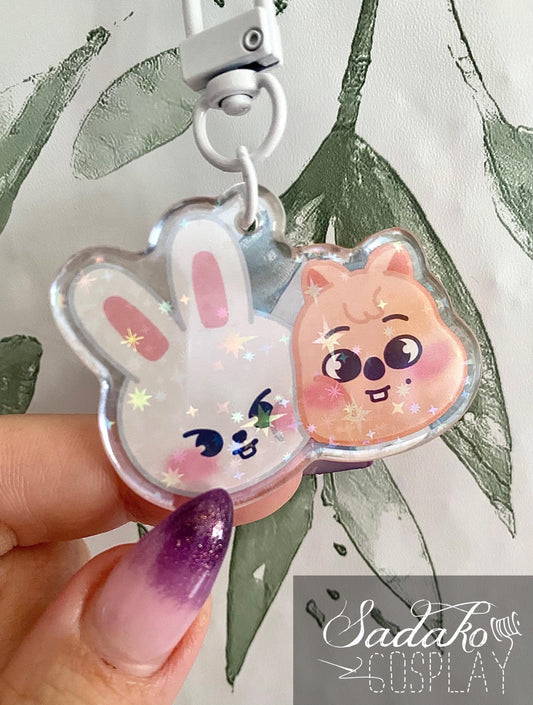 PREORDER Stray Kids „Minsung“ Acrylic Keychain mit Glitzer Sternen