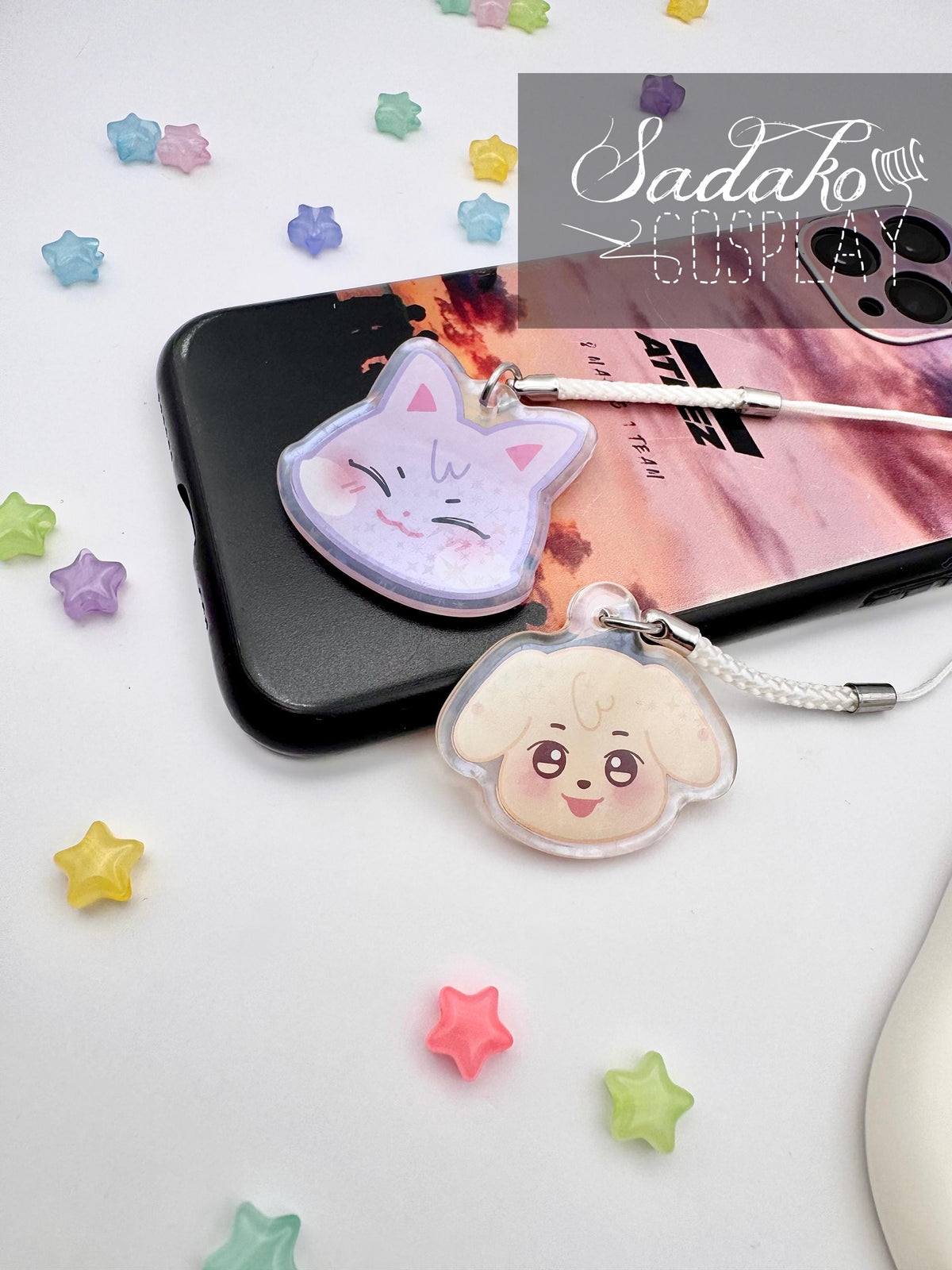 ATEEZ "Aniteez" Phone Charm Keychain mit Holo-Stern-Effekt