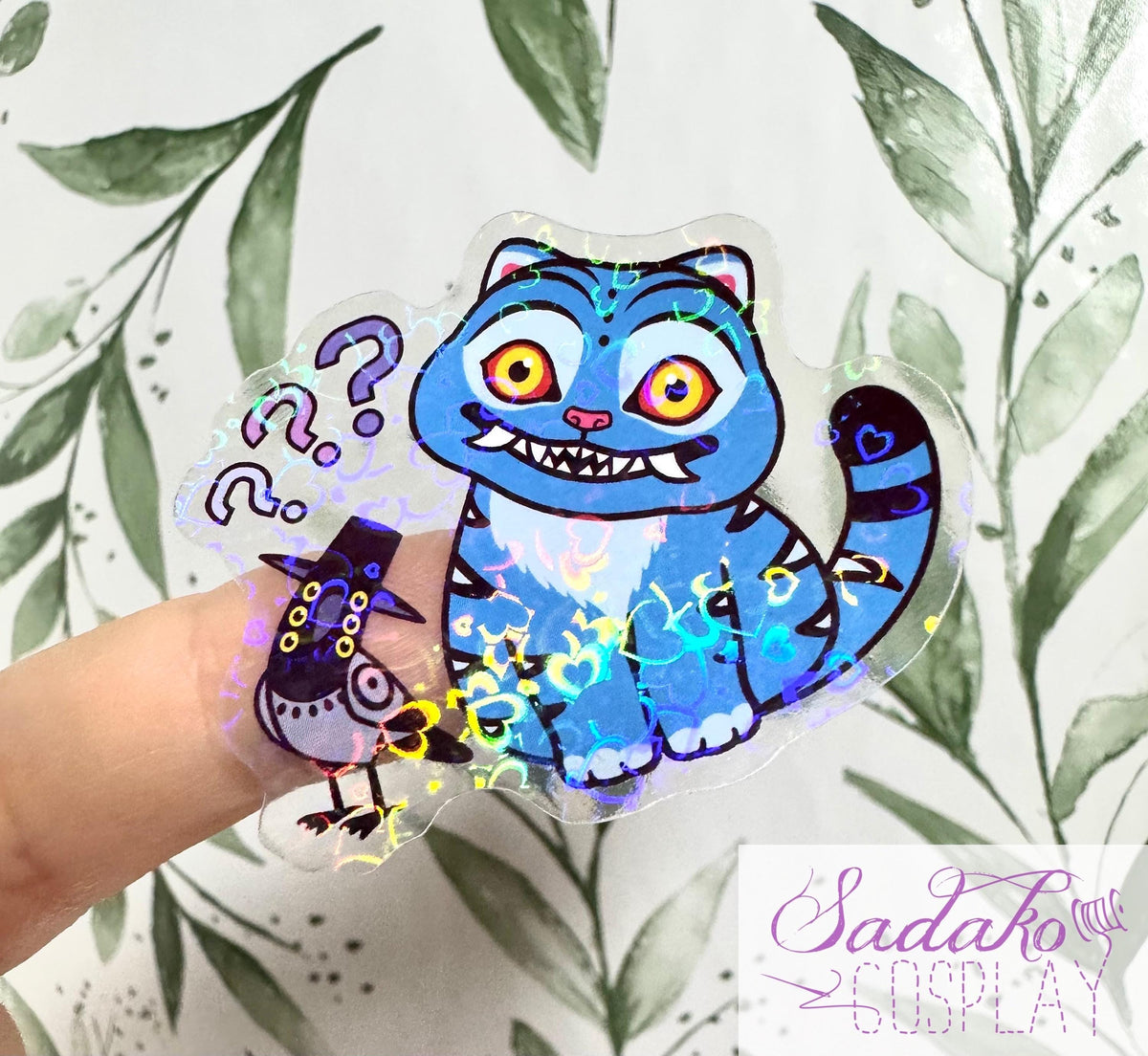 Confused Derpy Tiger & Sussie transparenter Sticker - wasserfester Holo-Aufkleber, K-Pop Demon Hunters