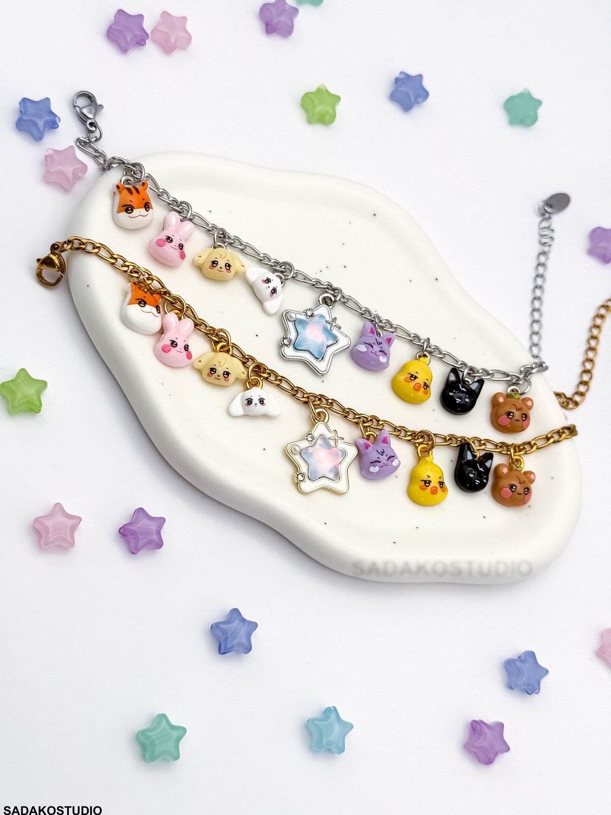 ATEEZ inspiriertes Bettelarmband mit Aniteez charms für ATINY, silber oder Gold Armband