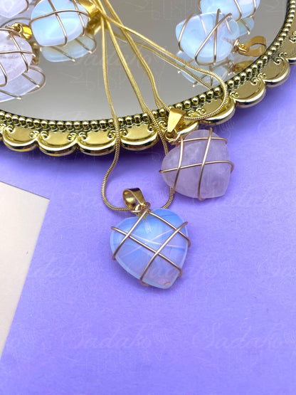 Diamantschloss inspirierte Herz Halskette