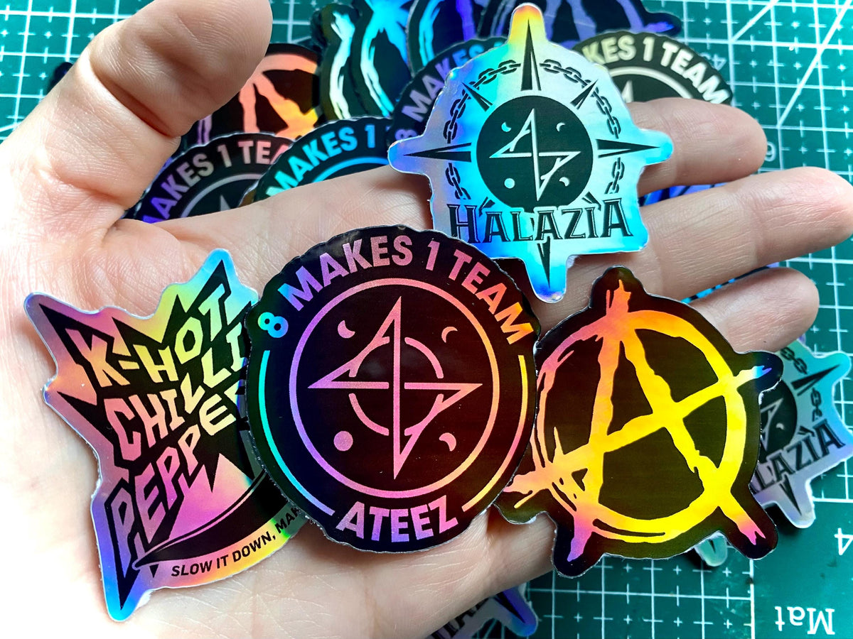 ATEEZ Logo & Song Vinyl Sticker mit Holo-Laser-Effekt