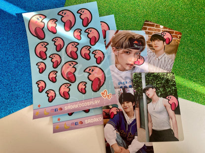 K-Pop "Nom Kirby" Vinyl Sticker Sheet für Photocards