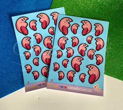 K-Pop "Nom Kirby" Vinyl Sticker Sheet für Photocards