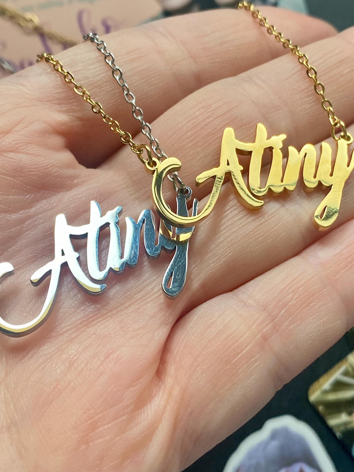 ATEEZ "Atiny" Edelstahl Halskette in gold oder silber