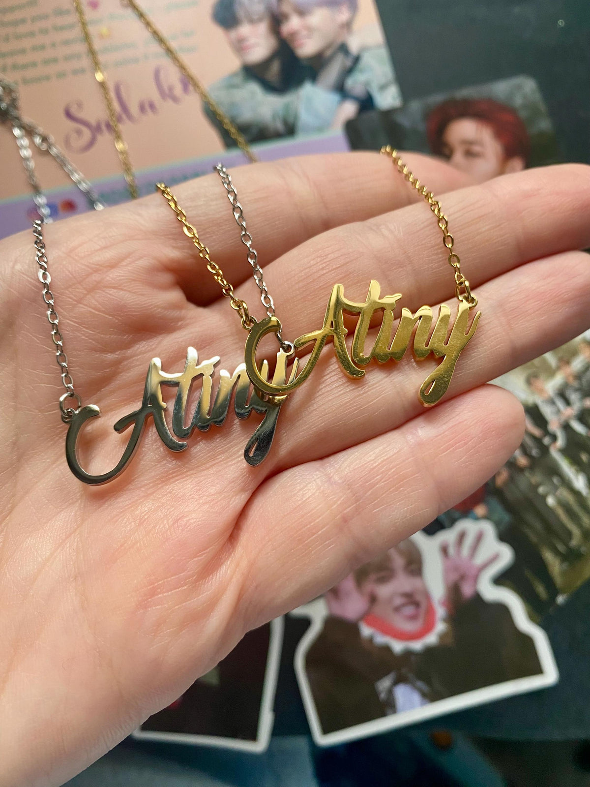 ATEEZ "Atiny" Edelstahl Halskette in gold oder silber