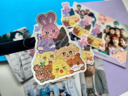 ATEEZ "Aniteez Pile" Vinyl Sticker mit Holo-Glitter-Effekt