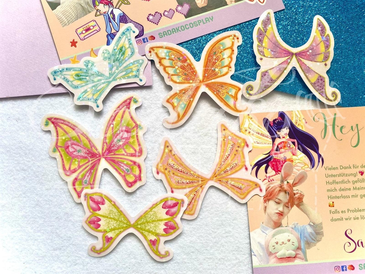 Winx Club Feenflügel Glitzer-Sticker - Enchantix Flügel