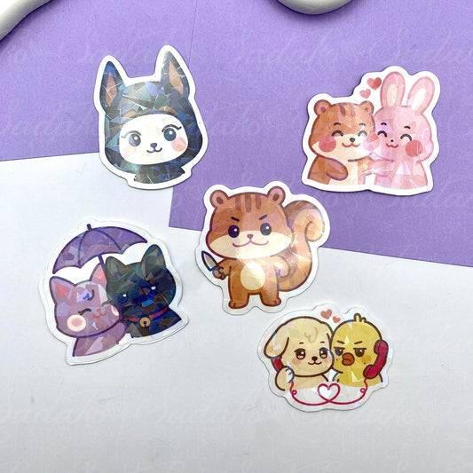 Aniteez Vinyl holographische Sticker, wasserabweisend K-Pop Label Stickers, ATZ ATINY ATEEZ