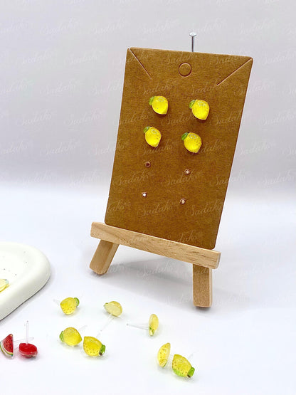 ATEEZ Lemon Drop Mini Ohrstecker - Resin Acryl charms mit Kunststoff Stecker, Ohrringe Ear Studs, ATINY