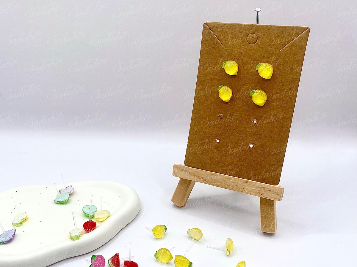 ATEEZ Lemon Drop Mini Ohrstecker - Resin Acryl charms mit Kunststoff Stecker, Ohrringe Ear Studs, ATINY