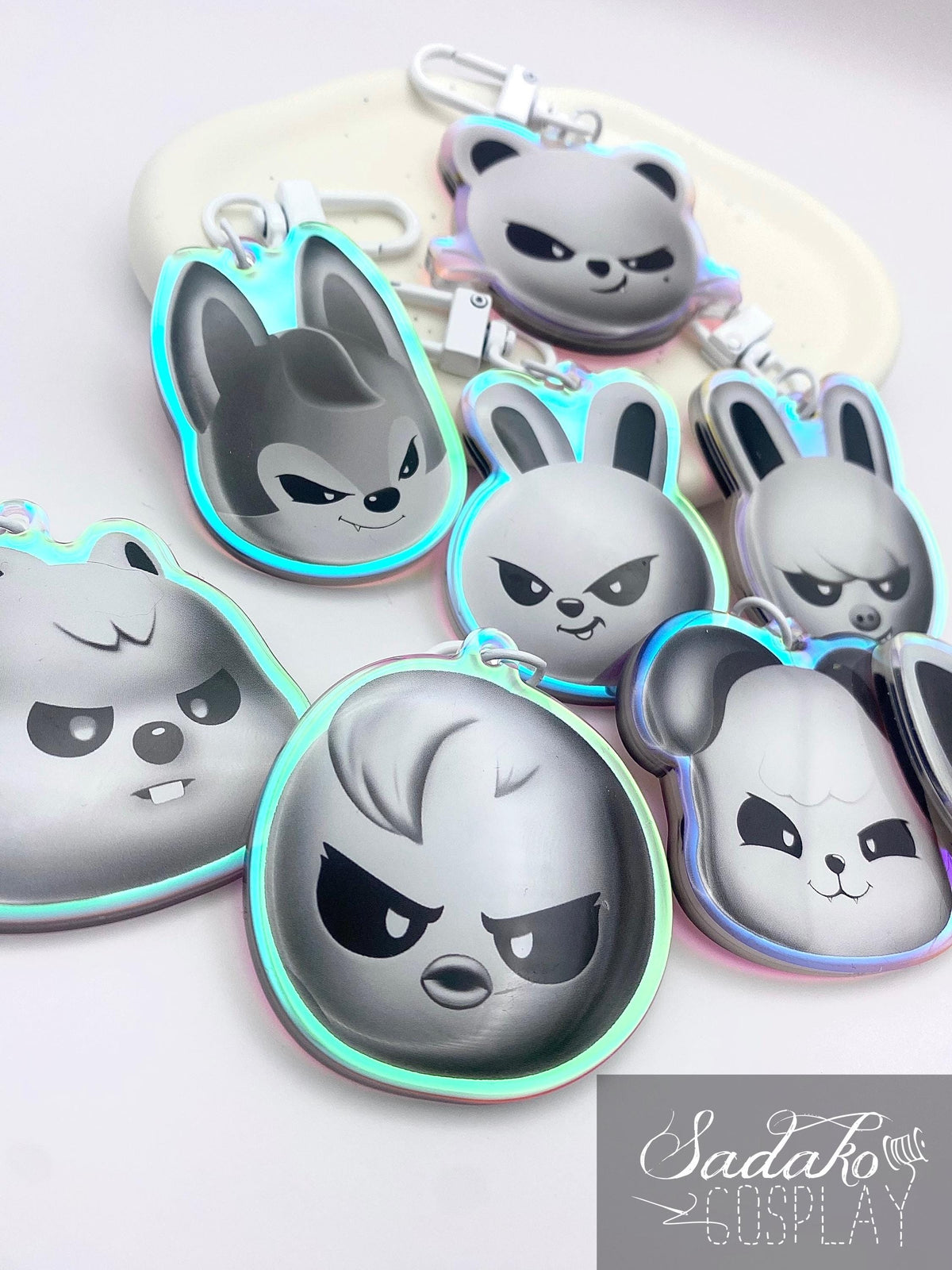 Stray Kids "Evil SKZOO" Acrylic Keychain, mit Holo-Laser-Effekt