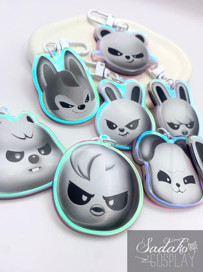 Stray Kids "Evil SKZOO" Acrylic Keychain, mit Holo-Laser-Effekt