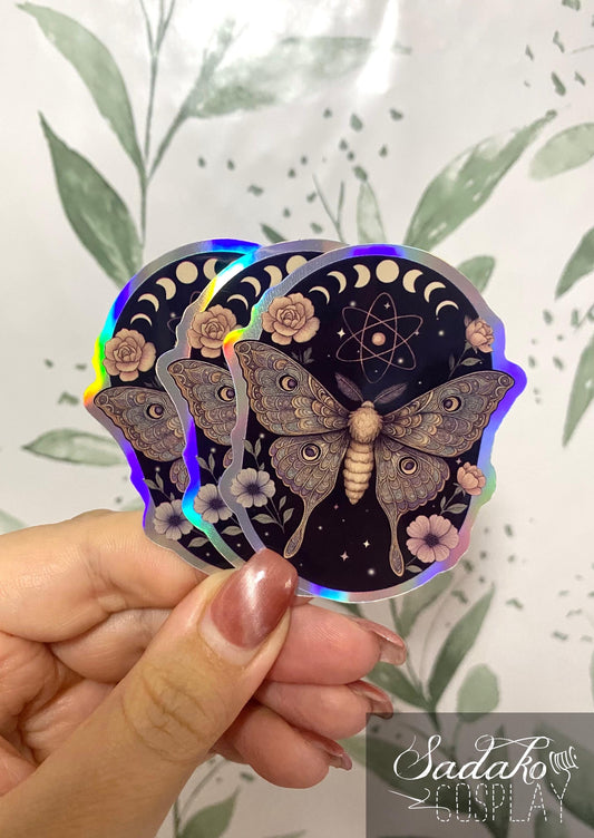 Gothic "Luna Motte" Vinyl Sticker mit Holo-Laser-Effekt