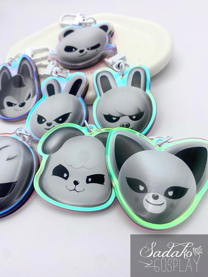 Stray Kids "Evil SKZOO" Acrylic Keychain, mit Holo-Laser-Effekt