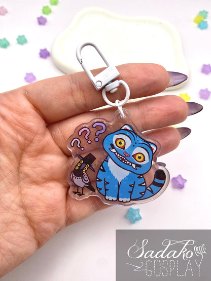 Derpy Tiger & Sussie Acrylic Keychain mit Glitzer Sternen, K-Pop Demon Hunters Anhänger
