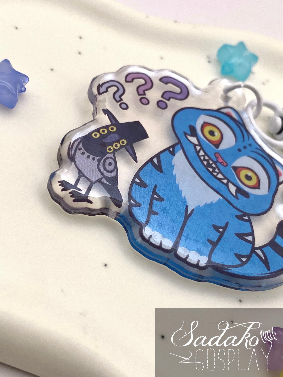 Derpy Tiger & Sussie Acrylic Keychain mit Glitzer Sternen, K-Pop Demon Hunters Anhänger