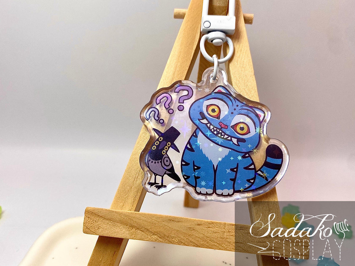 Derpy Tiger & Sussie Acrylic Keychain mit Glitzer Sternen, K-Pop Demon Hunters Anhänger
