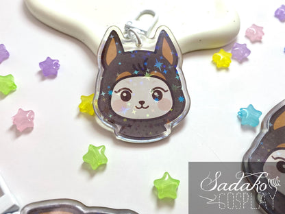 ATEEZ „Doberman Hetmongi“ Yeosang Acrylic Keychain mit Glitzer Sternen