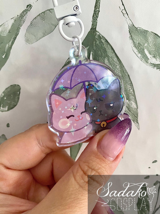 ATEEZ „WooSan Umbrella“ Wooyoung & San Acrylic Keychain mit Glitzer Sternen