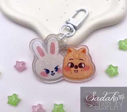 PREORDER Stray Kids „Minsung“ Acrylic Keychain mit Glitzer Sternen