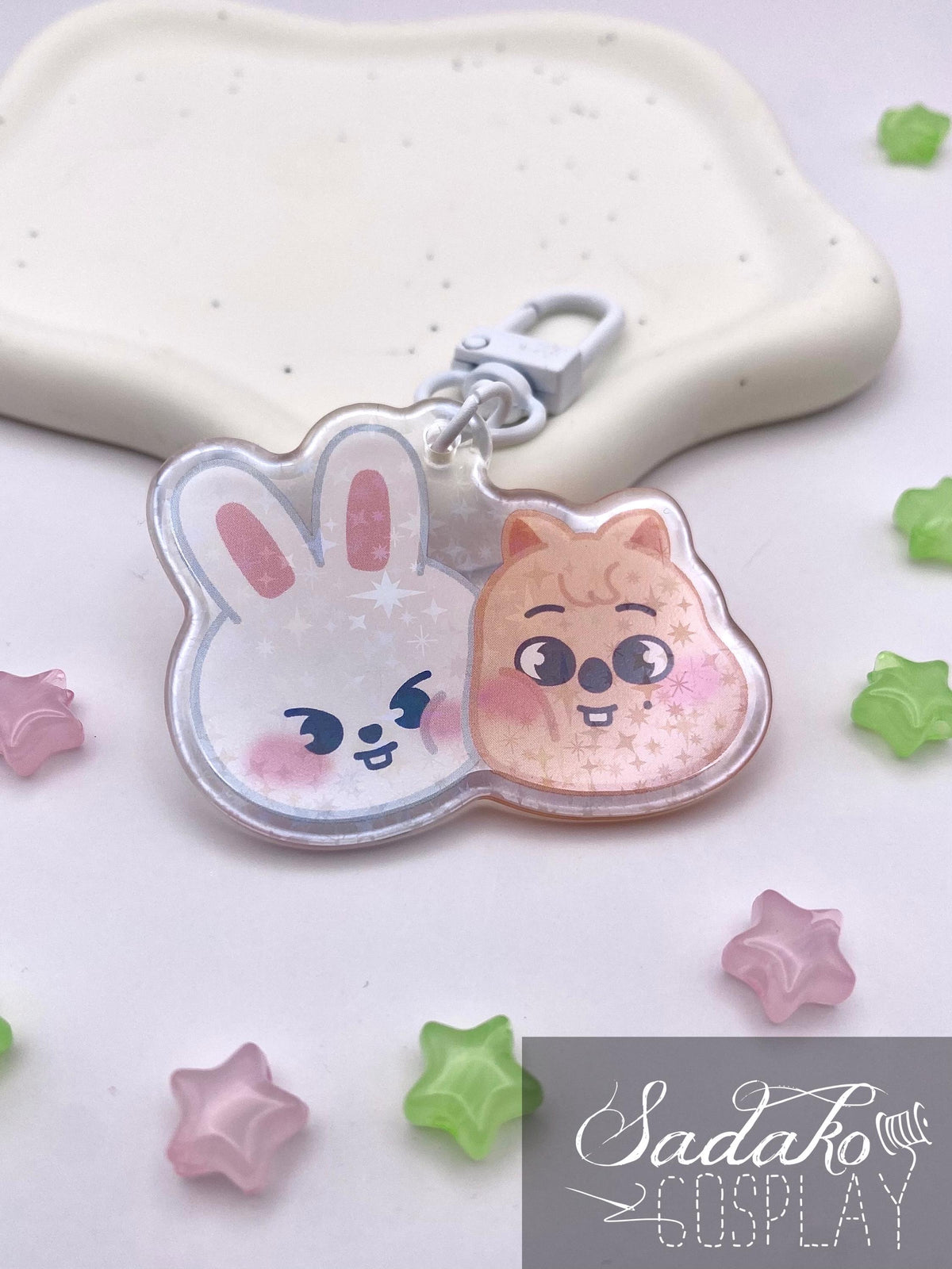 PREORDER Stray Kids „Minsung“ Acrylic Keychain mit Glitzer Sternen