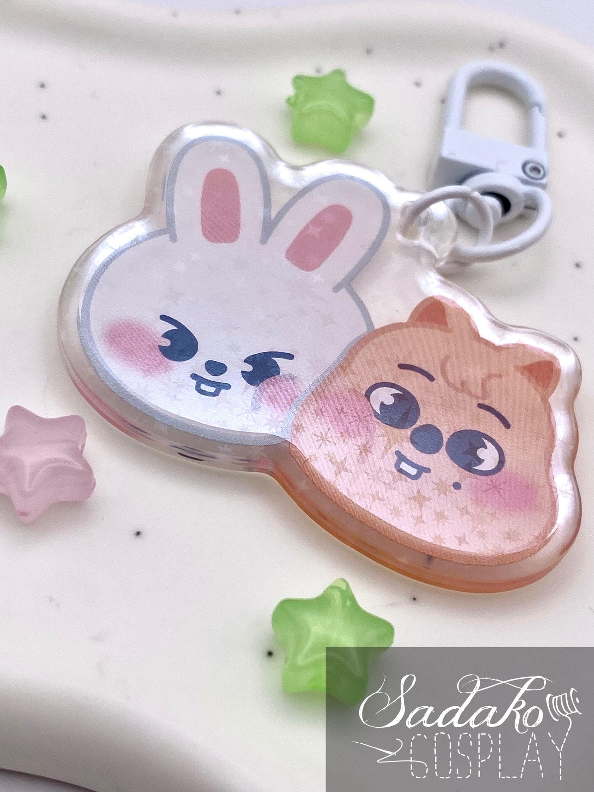 PREORDER Stray Kids „Minsung“ Acrylic Keychain mit Glitzer Sternen