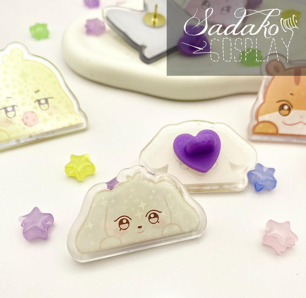 Aniteez Peeking Acrylic Pin, glitzernder ATEEZ Anstecker