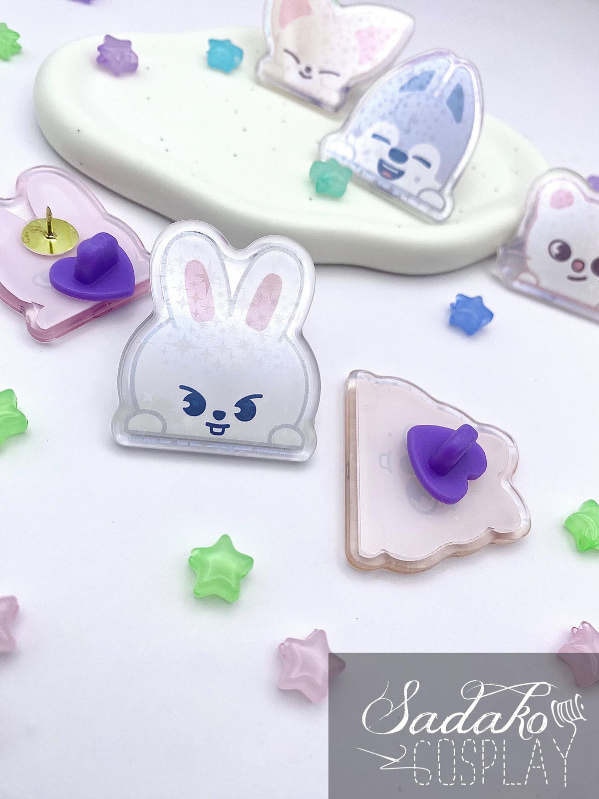 SKZOO Peeking Acrylic Pin, glitzernder Stray Kids Anstecker