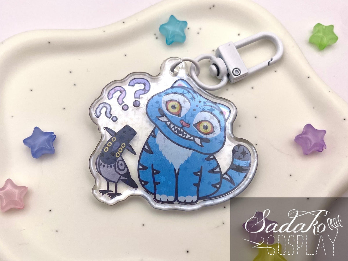 Derpy Tiger & Sussie Acrylic Keychain mit Glitzer Sternen, K-Pop Demon Hunters Anhänger