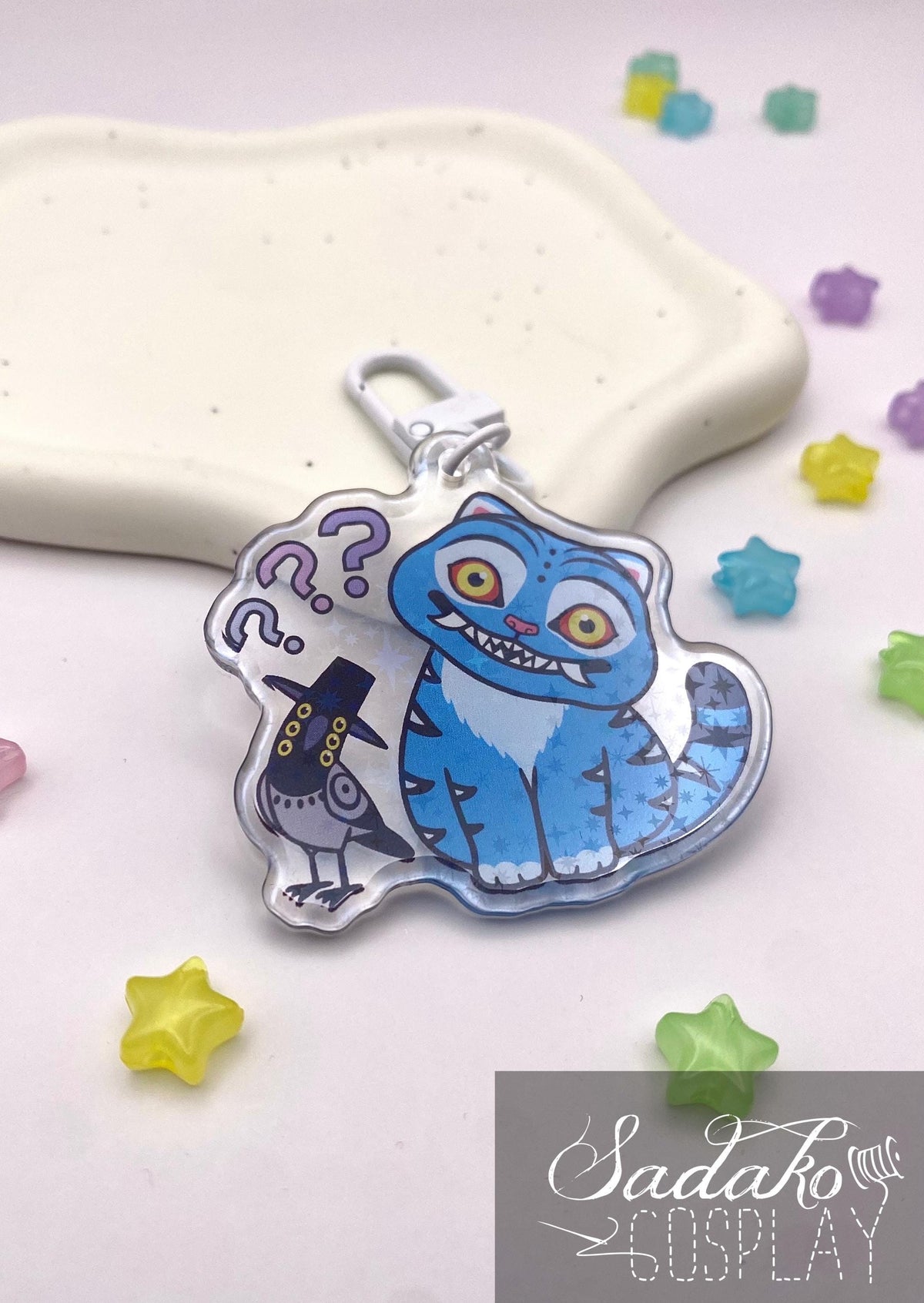 Derpy Tiger & Sussie Acrylic Keychain mit Glitzer Sternen, K-Pop Demon Hunters Anhänger