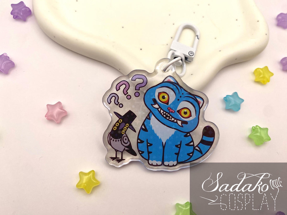 Derpy Tiger & Sussie Acrylic Keychain mit Glitzer Sternen, K-Pop Demon Hunters Anhänger