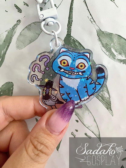 Derpy Tiger & Sussie Acrylic Keychain mit Glitzer Sternen, K-Pop Demon Hunters Anhänger