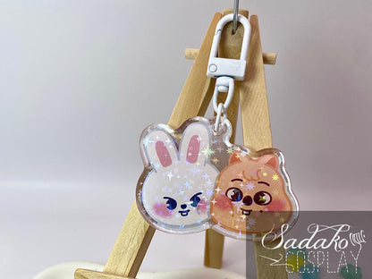 PREORDER Stray Kids „Minsung“ Acrylic Keychain mit Glitzer Sternen