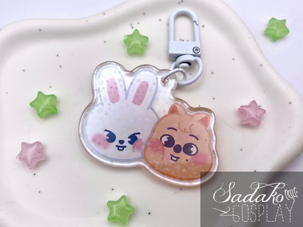 PREORDER Stray Kids „Minsung“ Acrylic Keychain mit Glitzer Sternen