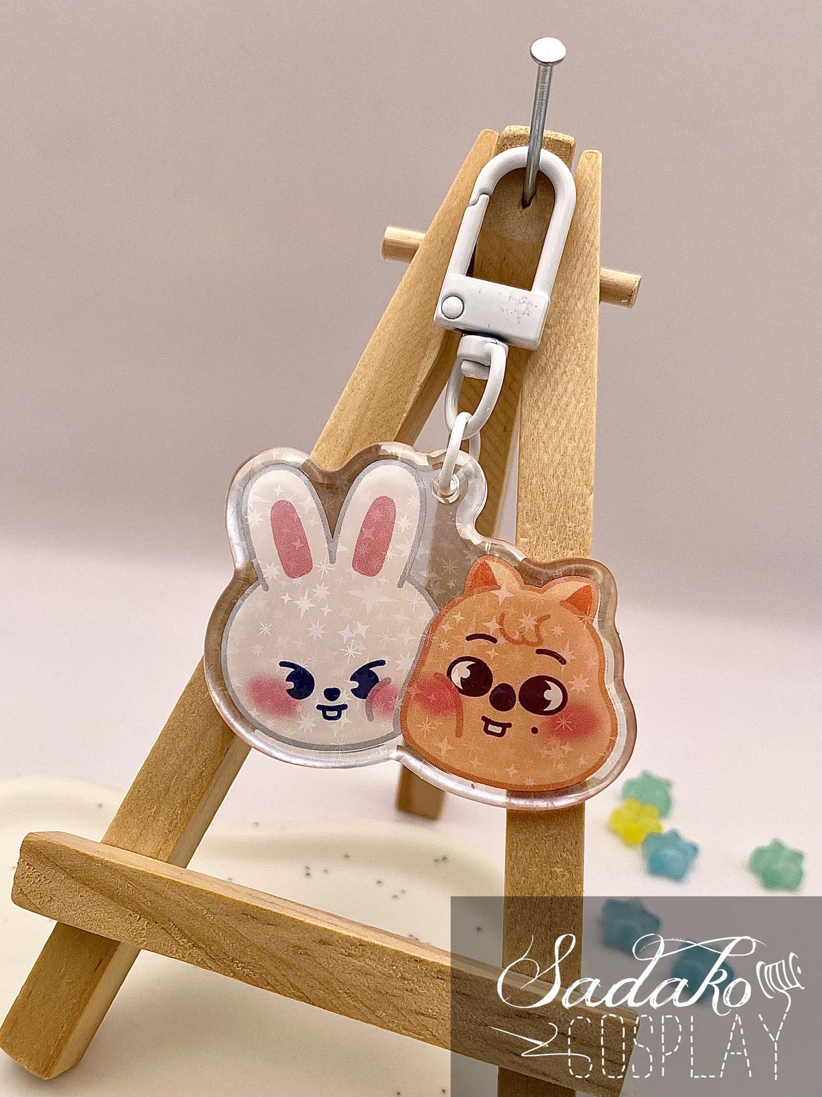 PREORDER Stray Kids „Minsung“ Acrylic Keychain mit Glitzer Sternen