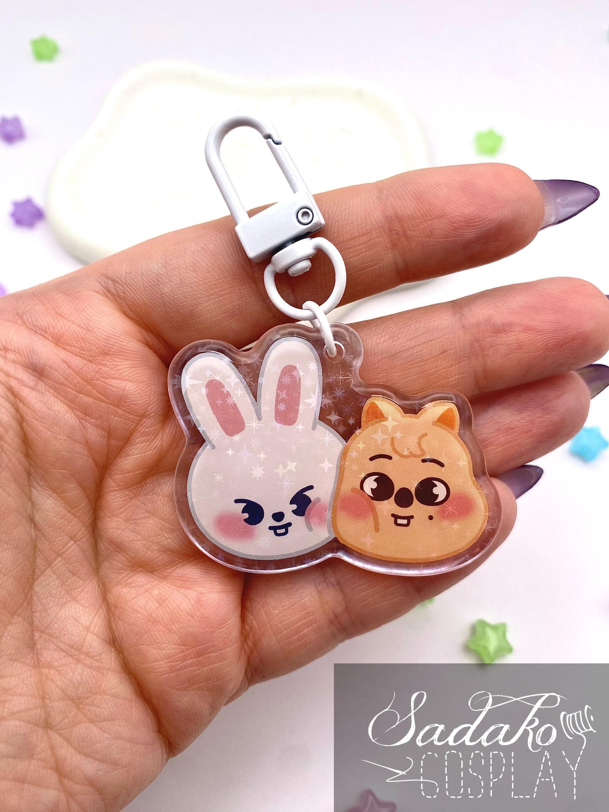 PREORDER Stray Kids „Minsung“ Acrylic Keychain mit Glitzer Sternen