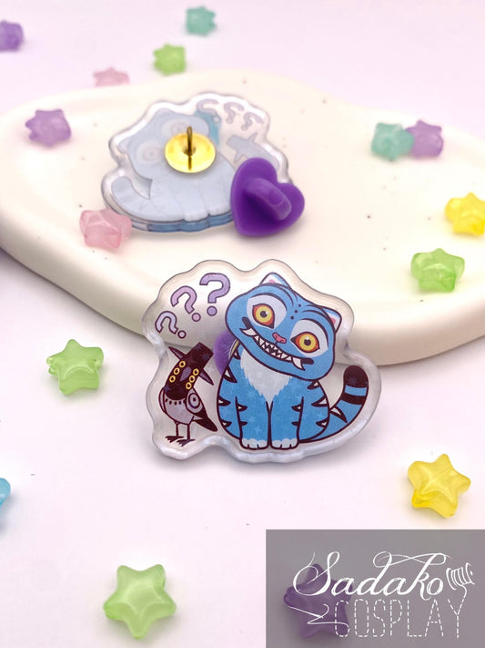 Derpy Tiger & Sussie Acrylic Pin, glitzernder K-Pop Demon Hunters Anstecker