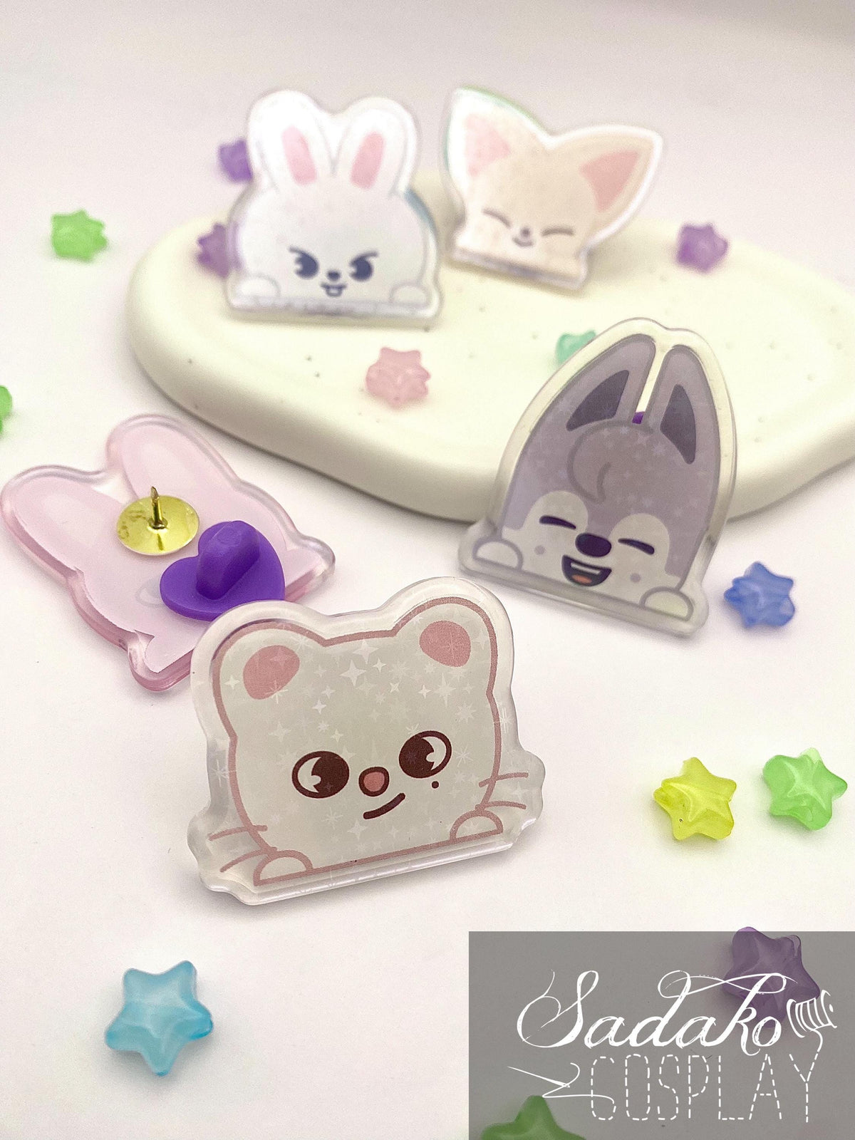 SKZOO Peeking Acrylic Pin, glitzernder Stray Kids Anstecker