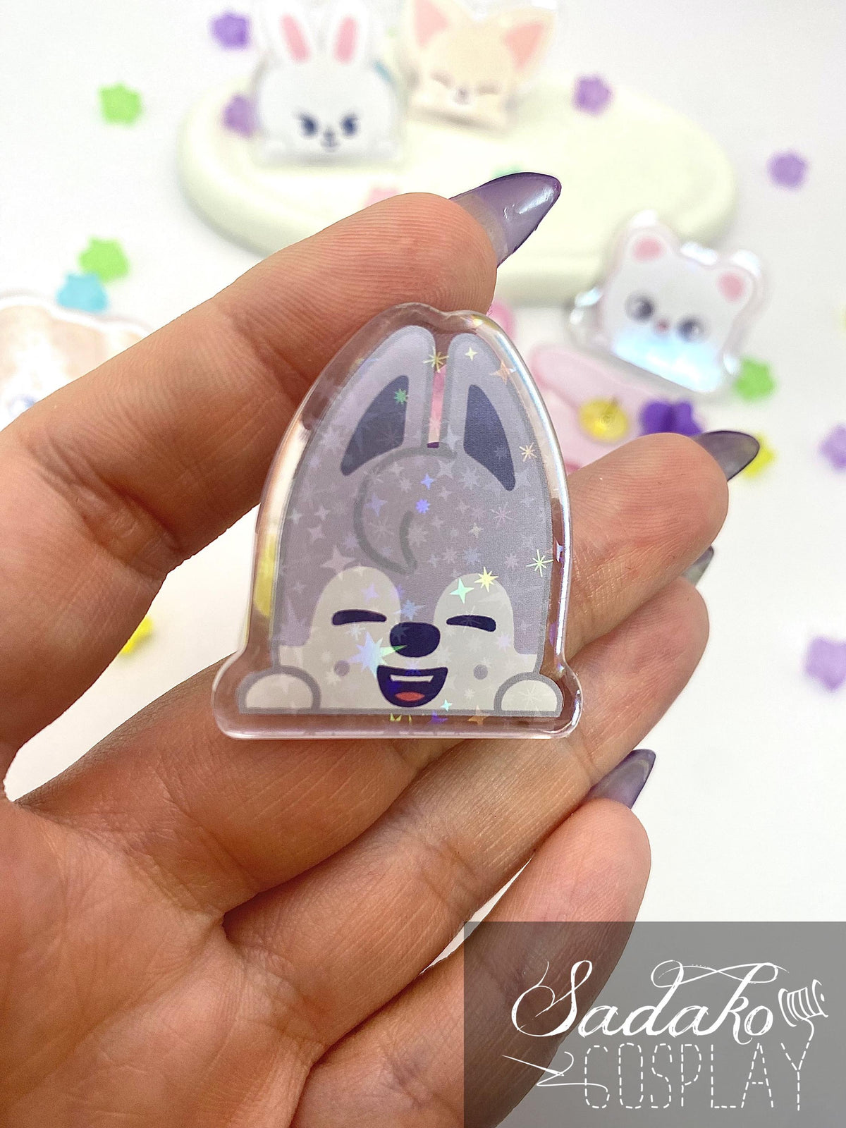 SKZOO Peeking Acrylic Pin, glitzernder Stray Kids Anstecker