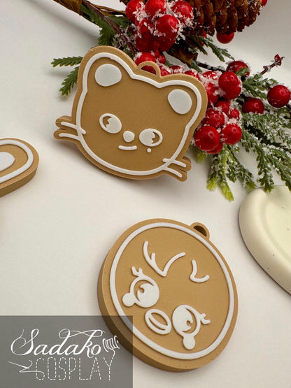 SKZOO Christmas Ornament – Stray Kids Gingerbread Deko Anhänger, K-Pop Weihnachtsbaum Schmuck, 3D gedruckt, SKZOO Tiere, Geschenk für K-Pop