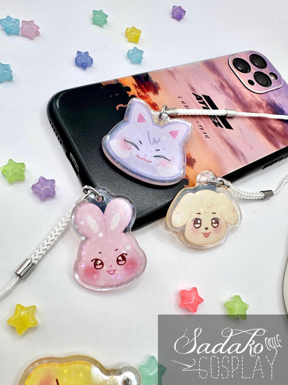 ATEEZ "Aniteez" Phone Charm Keychain mit Holo-Stern-Effekt