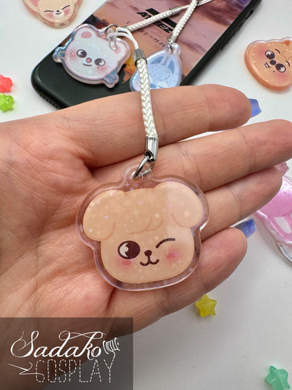 Stray Kids "SKZOO" Phone Charm Keychain mit Holo-Stern-Effekt