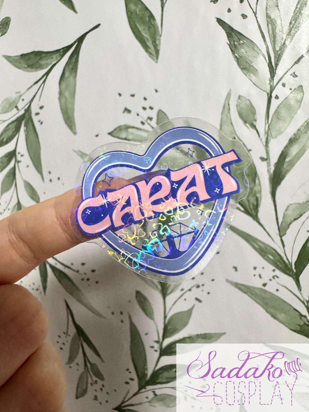 Seventeen & Carat transparenter Glitter Sticker - K-Pop Heart Collection