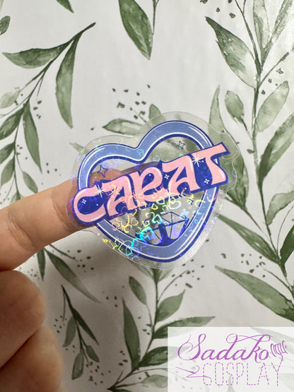 Seventeen & Carat transparenter Glitter Sticker - K-Pop Heart Collection
