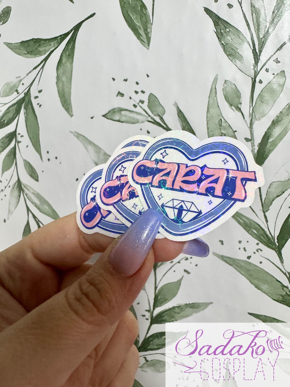 Seventeen & Carat transparenter Glitter Sticker - K-Pop Heart Collection