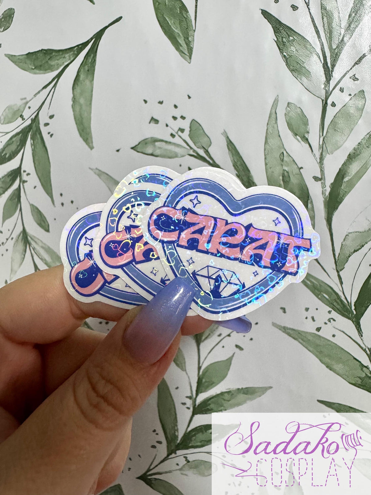 Seventeen & Carat transparenter Glitter Sticker - K-Pop Heart Collection