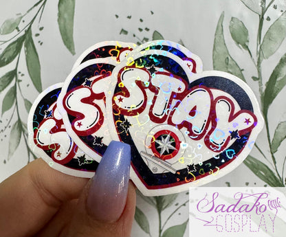 Stray Kids & Stay transparenter Glitter Sticker - K-Pop Heart Collection